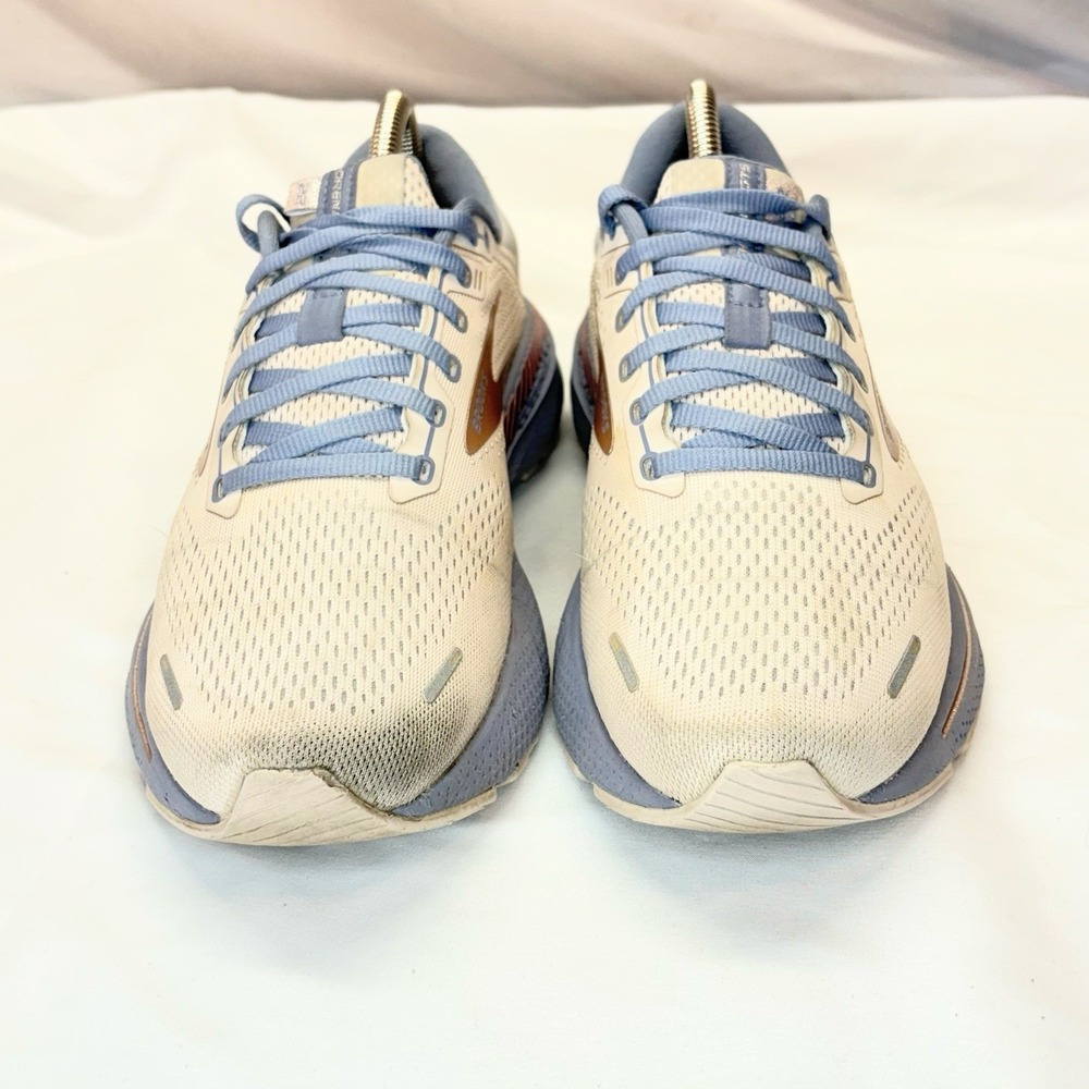 Brooks Adrenaline GTS 22 Shoes Women's Beige Blue Running Sneakers Size 9 - Picture 2 of 16